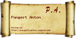 Pangert Anton névjegykártya